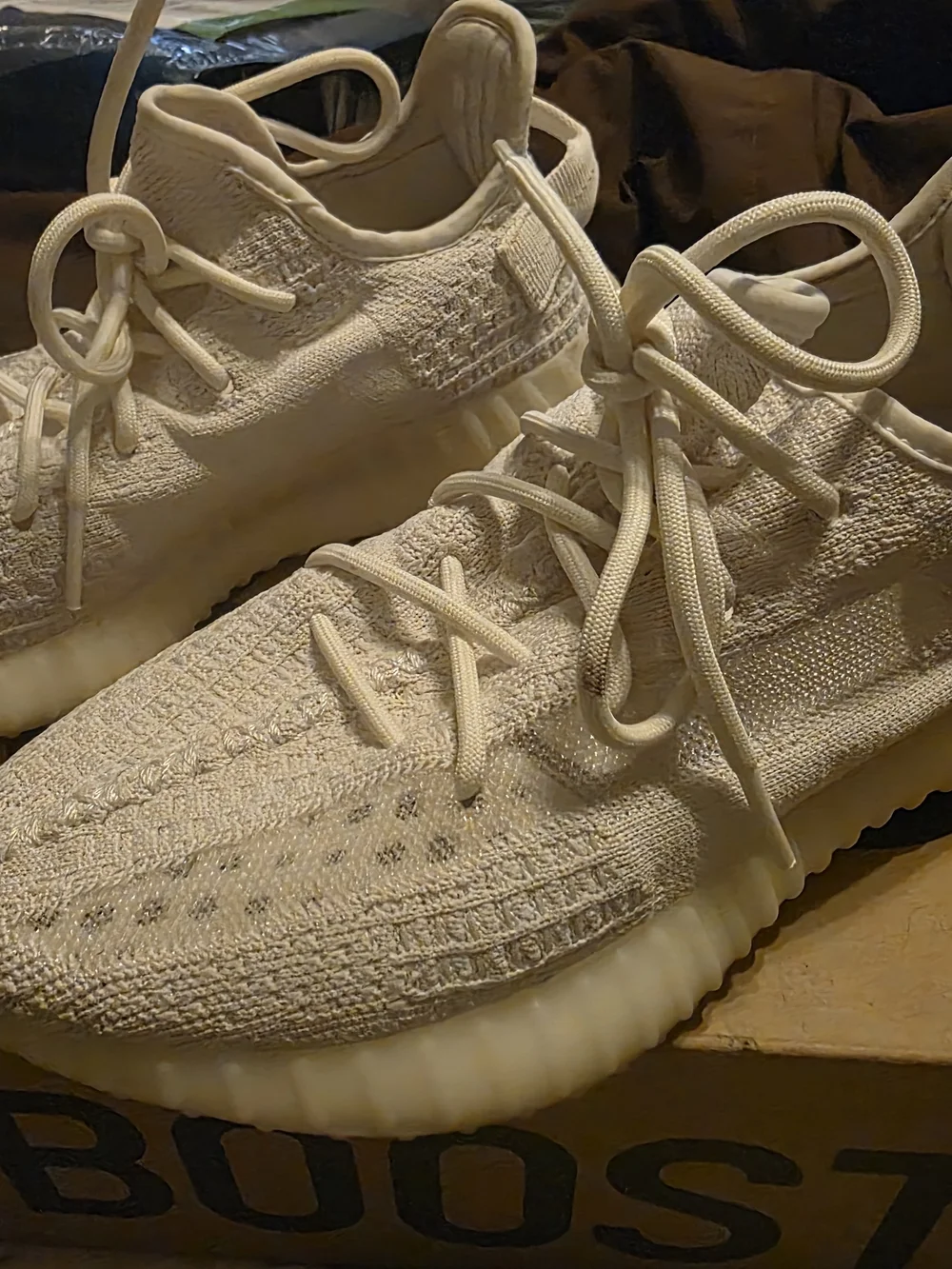 Yeezy Boost 350 V2 Triple Cream Knit Sneakers